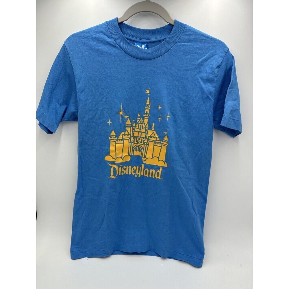 Disneyland Men's Medium T-Shirt Cinderella Castle Single Stitch USA Blue Vintage